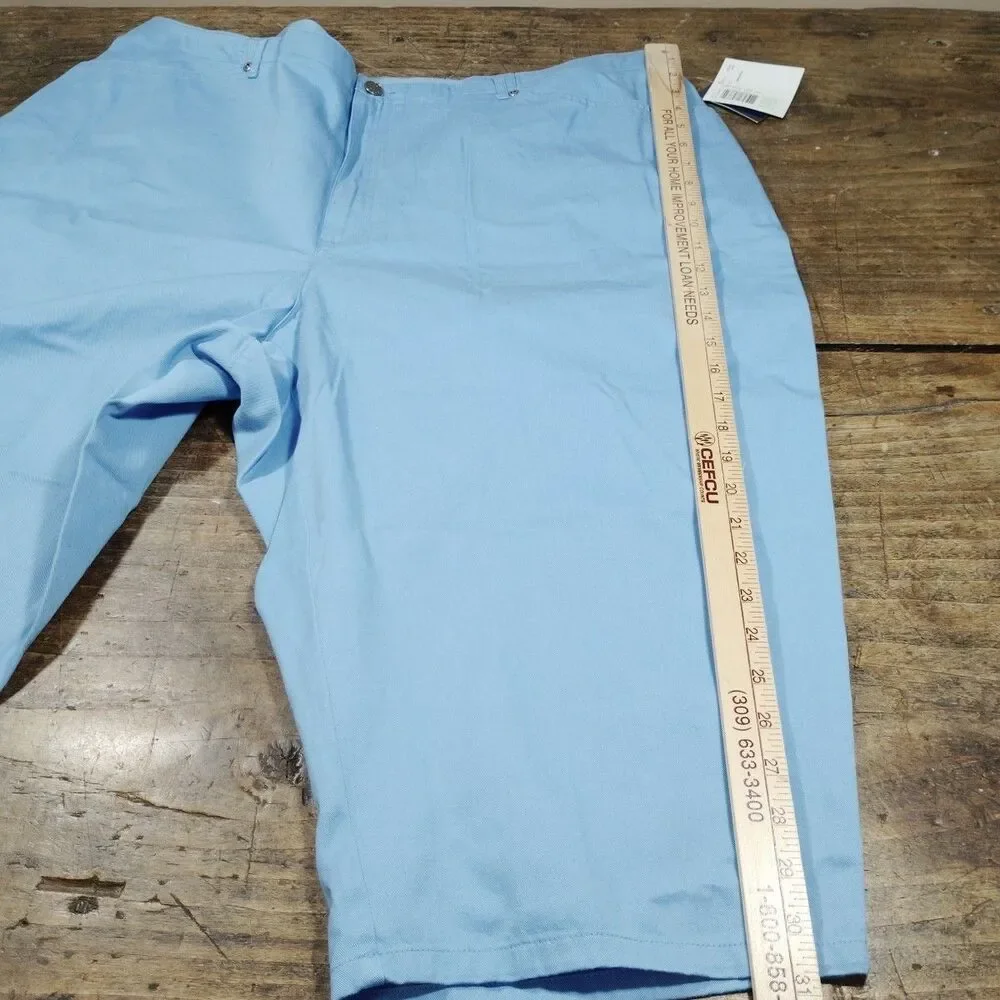 Liz Claiborne Crazy Horse Shorts Sz 24W Pants NWT Light Blue Cotton